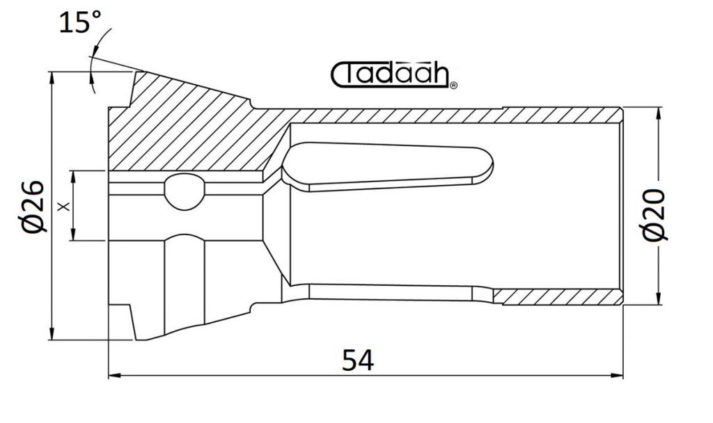 136E- F20-201 Pinza Stringibarra a compressione TONDA  DIN 6343 per Bechler, Gauthier, Index ON - OR12, Steinhäuser, Traub