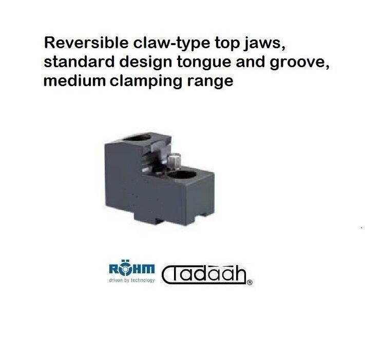 Reversible claw-type top jaws, MEDIUM clamping range for Röhm DURO-A RC power chuck, STANDARD DESIGN