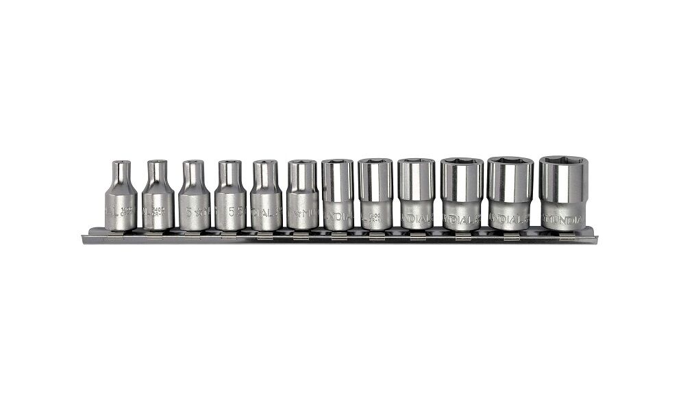 1400.912 SERIE 12 CHIAVI A BUSSOLA 1/4” CON BOCCA ESAGONALE PROFILO FLANK DRIVE - acciaio chrom-vanadium finitura cromata