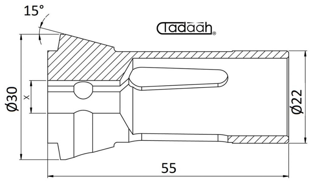 140E - BA15 Pinza Stringibarra TONDA a compressione DIN 6343 per Feinler FA15, Index 12 - DG12, Tarex, Traub A15 - TC15 - TD16, Unamuno 15