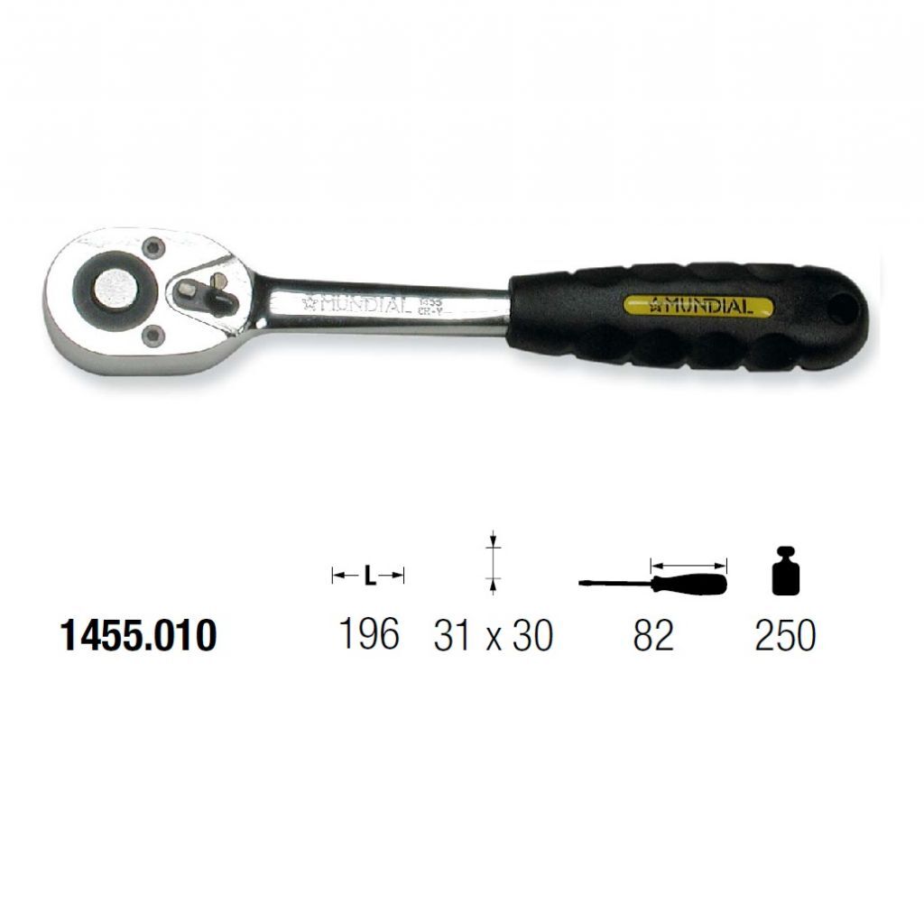 1455.010 RATCHET 3/8” REVERSIBLE QUICK RELEASE 31 x 30 - L=196 - Handle 82