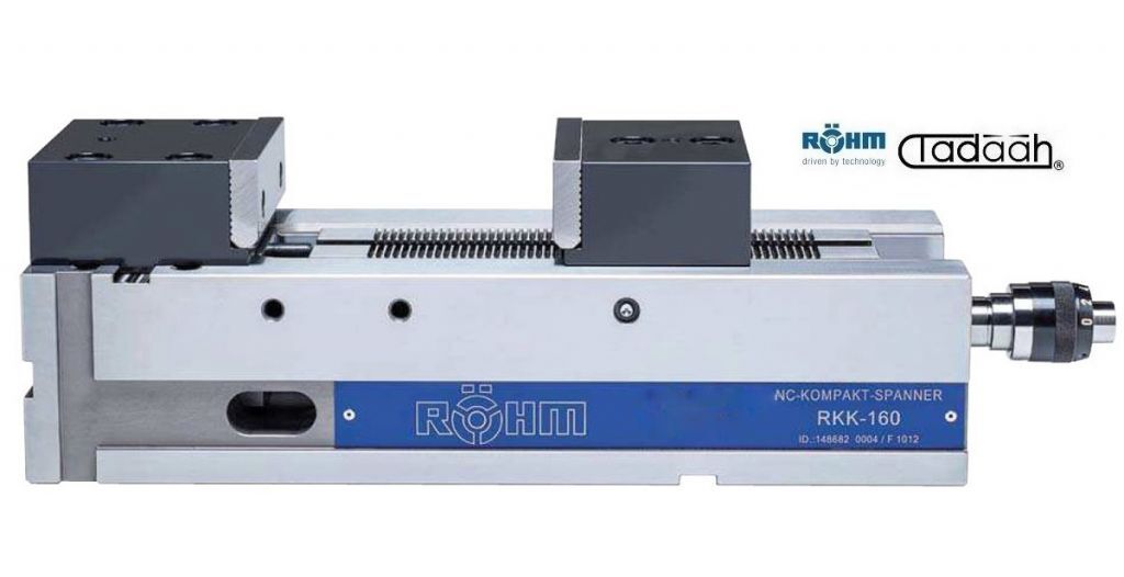 148682 Röhm RKK-Schraubstock mit Standard-SA und SGN - Backe mit Leistungsgeber, hohe Präzision, Backenbreite 160mm