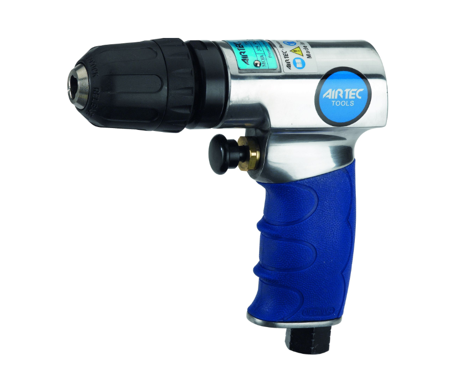 15011001 AIRTEC Compact pneumatic drill with composite self-tightening chuck, 6.3 mm capacity