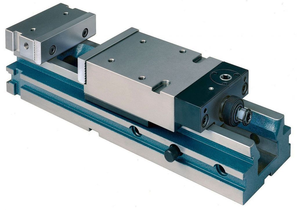 Morsa Röhm RBAW con ganasce normali SGN, manovella manuale azionamento angolare e con trasmettitore di potenza - Larghezza ganascia 113mm