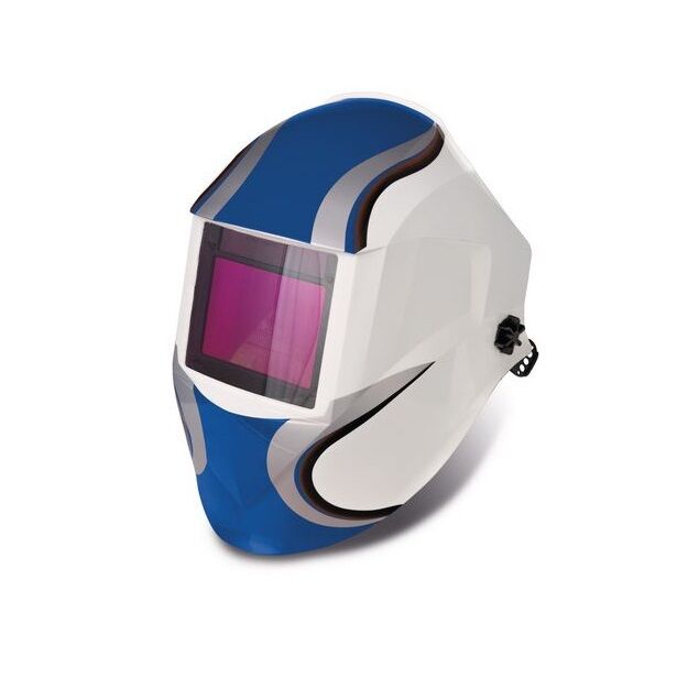 SCHWEISSKRAFT 1654025-4 Casco per la saldatura MIG-MAC, TIG e smerigliatura con visiera autoscurante, color Blu