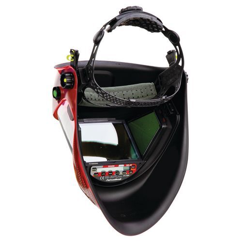 SCHWEISSKRAFT 1654040 Casco per la saldatura MIG-MAC, TIG e smerigliatura ad uso professionale, visiera autoscurante campo visivo 180°