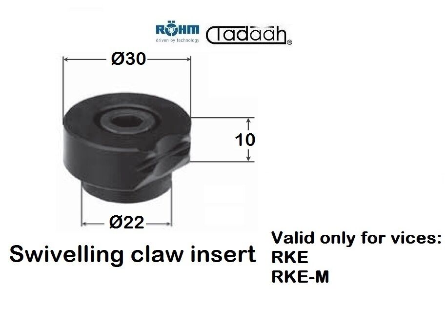 166216 Swivelling claw inserts for vices Röhm series RKE, RKE-M, for carrier jaws, size 160mm/200mm