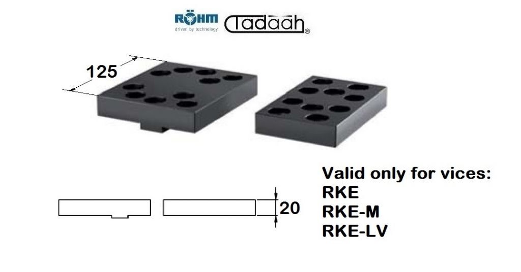 165856 Trägerbacken TB ohne schwenkbare Kralleneinsätze für Röhm Schraubstock Serie RKE, RKE-M, RKE-LV Größe 125mm