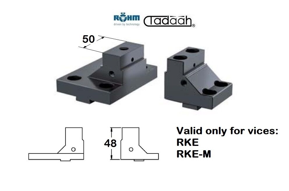 168698 Set di ganasce per morsa Röhm serie RKE, RKE-M a doppio gradino, superficie liscia