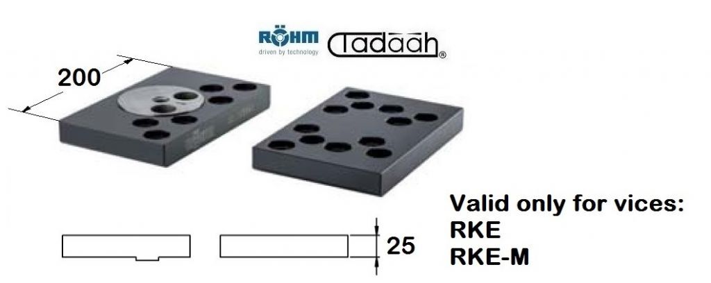 Satz 160/200mm Trägerbacken bewegliche Backe pendelnd, für Schraubstoecke RKE, RKE-M - Ohne Kralleneinsätze