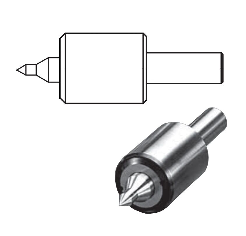 172.200F2 Rotating live centres with cylindrical shank, 2mm compression stroke for single and multi-spindle lathes - Supplied with insert