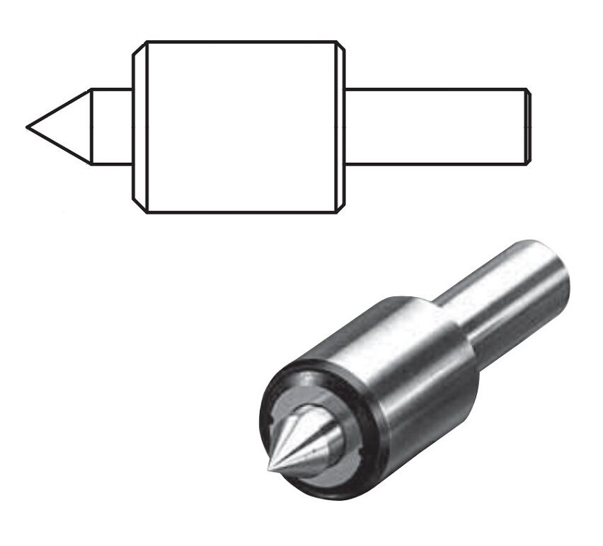 172.200F1 Contropunte rotanti con gambo cilindrico, corsa di compressione 2mm per torni mono e plurimandrino - Fornite con cuspide Standard 60°