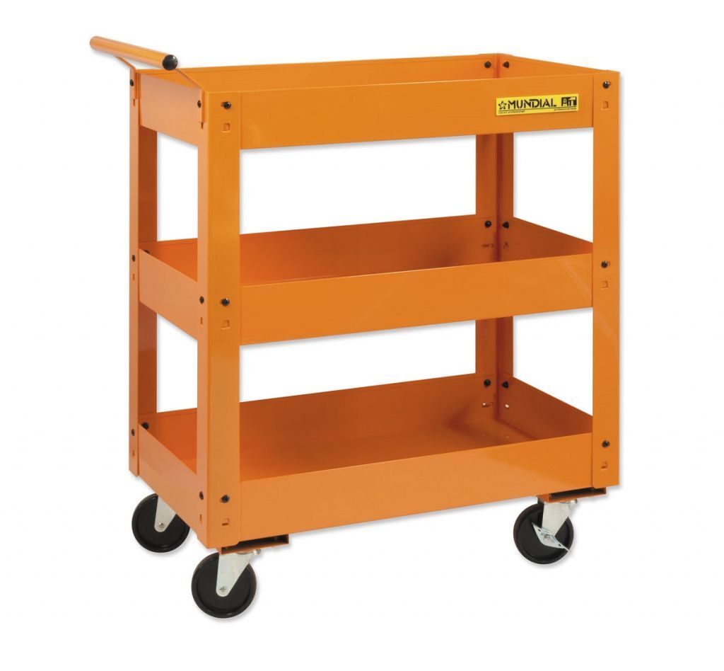 MUNDIAL 1803.210 Carrello porta attrezzi professionale trasportabile - Vuoto - 3 ripiani - Carico 200 Kg