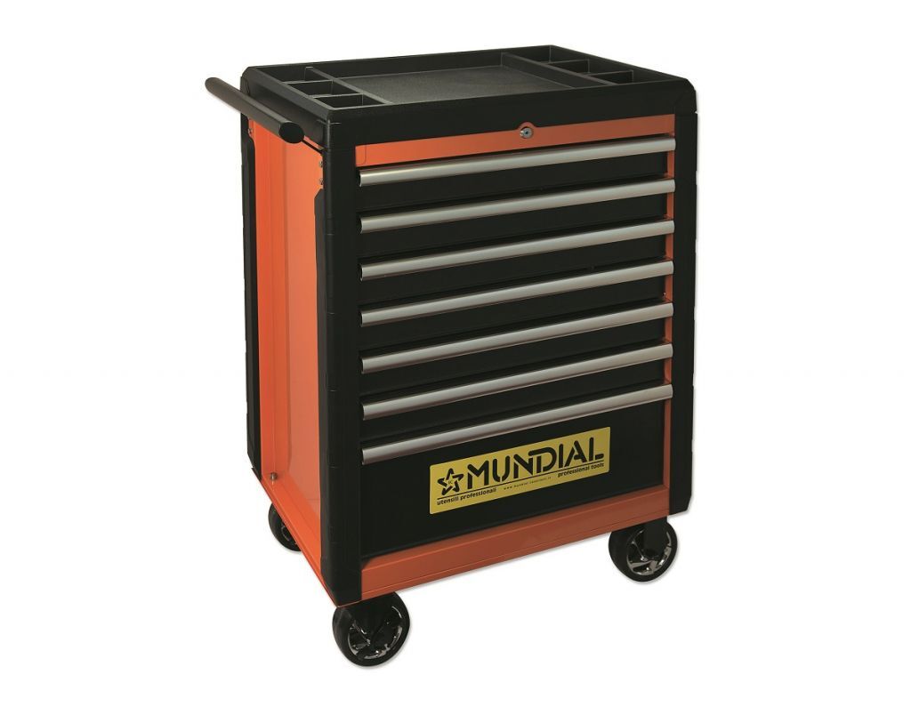MUNDIAL 1812.210 Professional trolley 7 drawers - Static load Kg 1,000 per drawer - ABS work surface - Corner buffer - Anti-tip lock