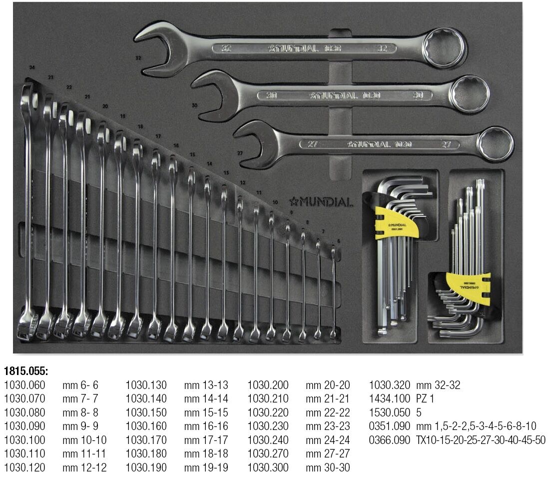 MUNDIAL 1812.355 Carrello arancio completo di 257 utensili professionali con 7 cassetti e piano di lavoro in ABS