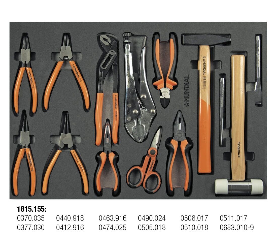 MUNDIAL 1812.357 Carrello arancio completo di 265 utensili professionali con 7 cassetti e piano di lavoro in ABS