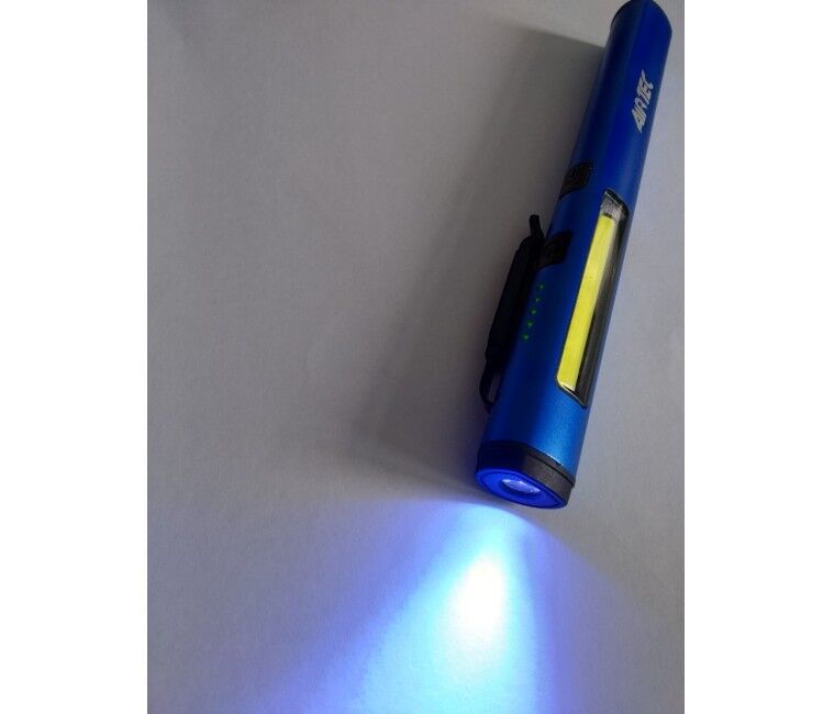 19405500 AIRTEC Wiederaufladbare Laser- und UV-Stiftlampe mit Magnet und um 120° drehbarem Karabinerhaken