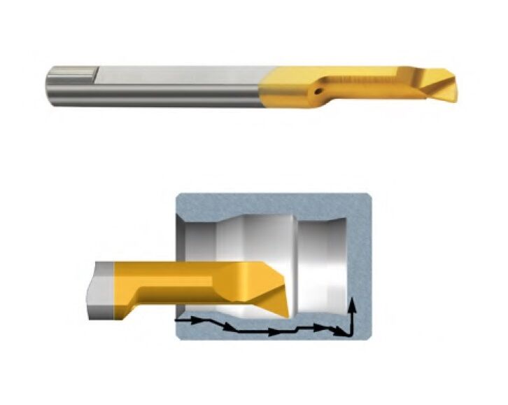 MPL CARMEX Micro Bareni sinistro per profilatura interna e barenatura Tiny Tools in metallo duro non rivestito K20, rivestito BXC o BMK, selezionare la dimensione d1 per il foro e L1 per la profondità