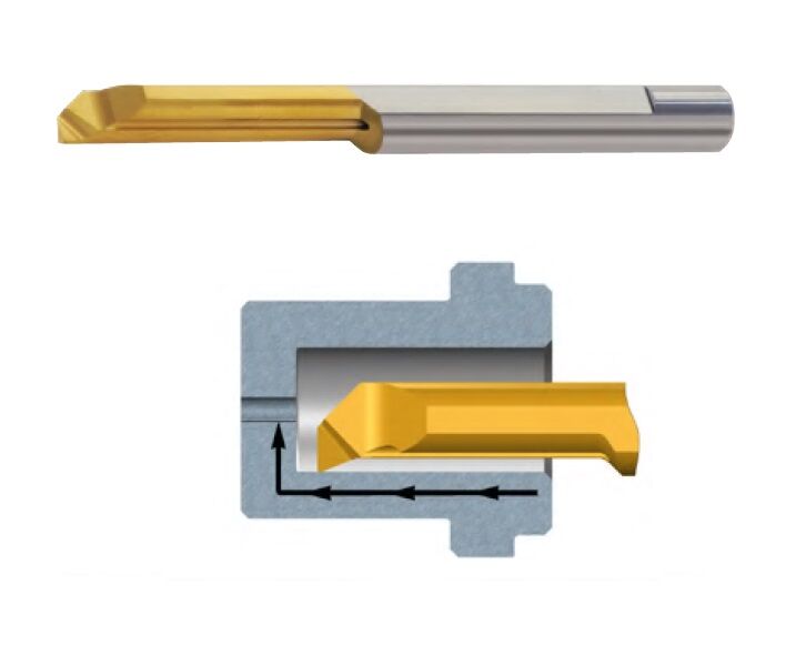 MUR CARMEX Micro Bareni destri per  per profilatura interna e taglio frontale a 90° Tiny Tools in metallo duro non rivestito K20, rivestito BXC o BMK, selezionare la dimensione d1 per il foro e L1 per la profondità