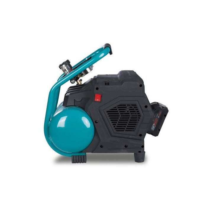 AIRCRAFT 2000108 Compressore a pistone portatile, modello AIRBOY SILENCE 111 AS OF E, con batteria da 18V e senza olio motore
