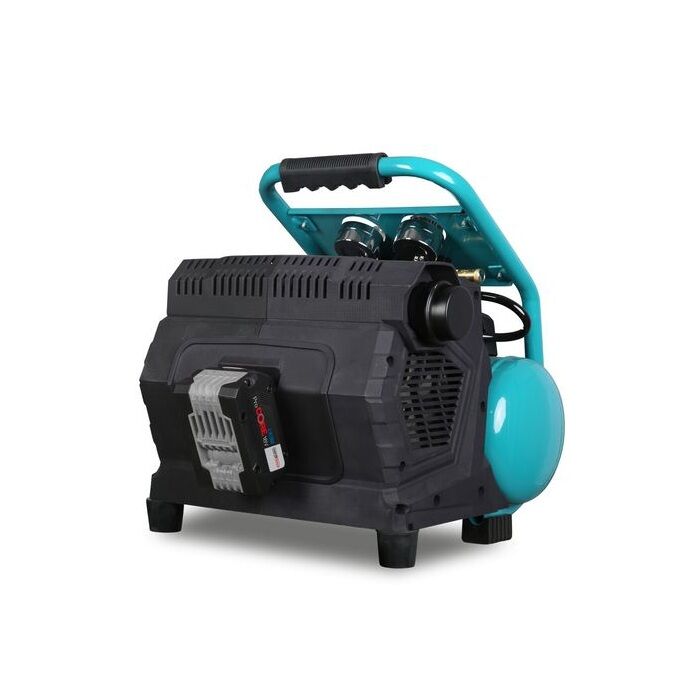 AIRCRAFT 2000108 Compressore a pistone portatile, modello AIRBOY SILENCE 111 AS OF E, con batteria da 18V e senza olio motore