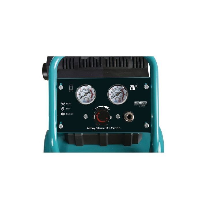 AIRCRAFT 2000108 Compressore a pistone portatile, modello AIRBOY SILENCE 111 AS OF E, con batteria da 18V e senza olio motore