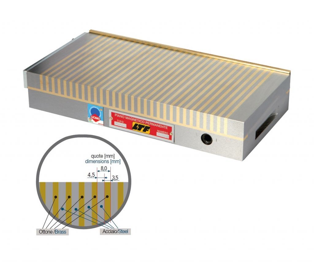 LTF 204 Feinpolige Permanent-Magnetspannplatten mit Neodym-Magneten für Schleifmaschinen sehr kleine Stücke geringe Dicke