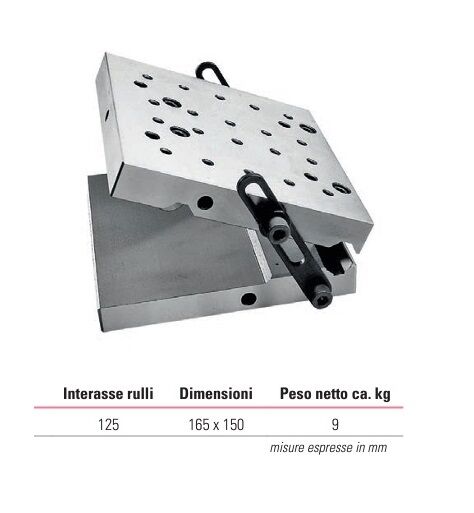 2081866 RUPAC Piano di precisione con barraseno Serie MicroMet dimensioni 165x150mm - interassi rulli 125mm - peso netto 9Kg