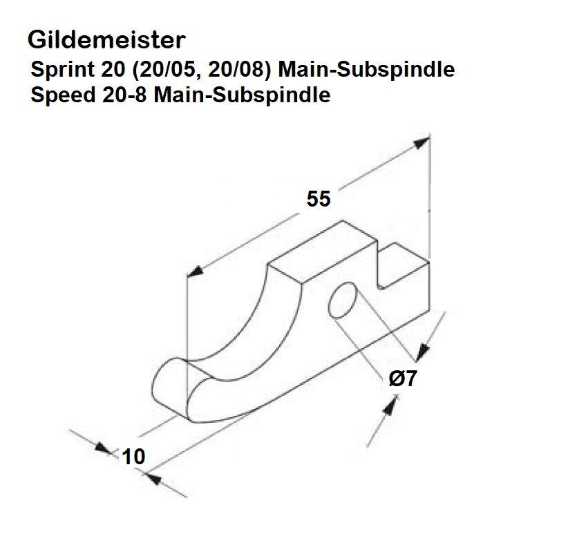 21.10.141 Chuck lever suitable for Gildemeister CNC lathe DMG Mori Model Sprint 20 (20/5 20/8) - Speed 20/8 Subspindle/Mainspindle