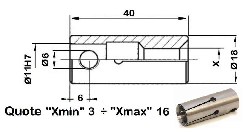 218E - SH18 Bar feed collets for bar loaders suitable for FMB - TRAUB - HAGENUK - IEMCA - ROBOBAR - LNS - SAMECA - MINISPRINT - MINITURBO