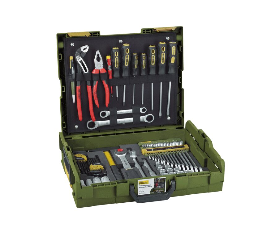 PROXXON 23660 Professional tool case for craftsmen, L-BOXX L 102 system, 69 pieces with socket wrenches, ratchet, combination wrenches