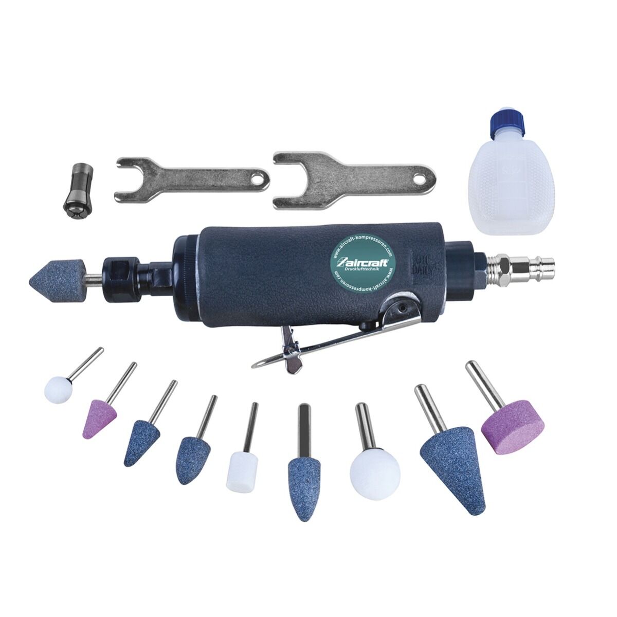 AIRCRAFT 2403190 Set smerigliatrice pneumatica diritta con accessori - Modello STS