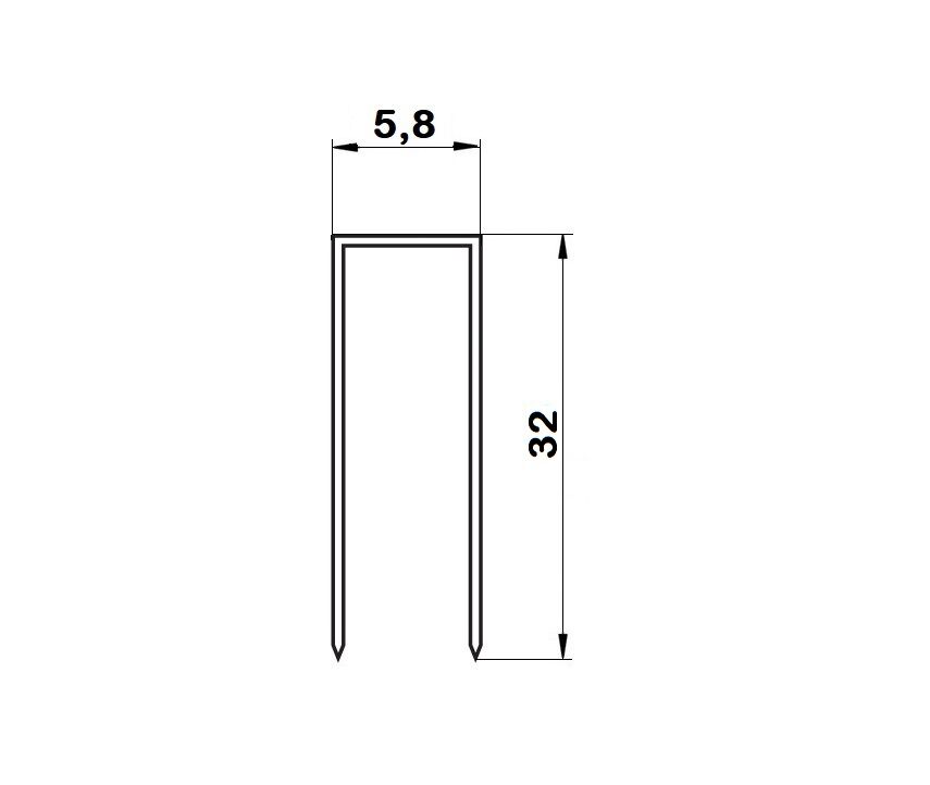 2405332 Punti metallici/graffette metalliche per graffatrice 5.000 pezzi, punti tipo 90 - Lunghezza 32mm