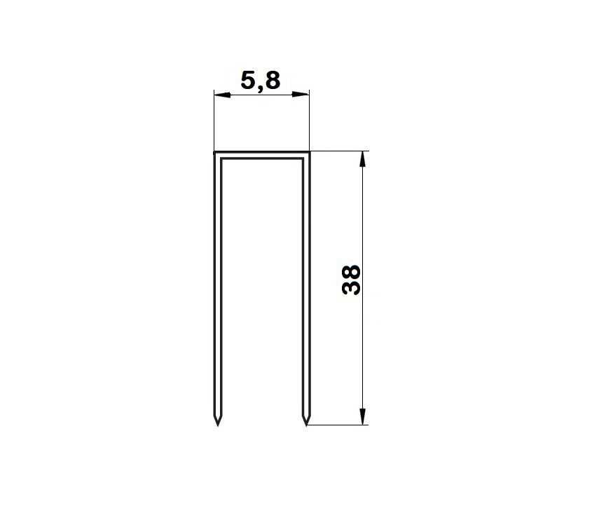 2405338 Punti metallici/graffette metalliche per graffatrice 5.000 pezzi, punti tipo 90 - Lunghezza 38mm