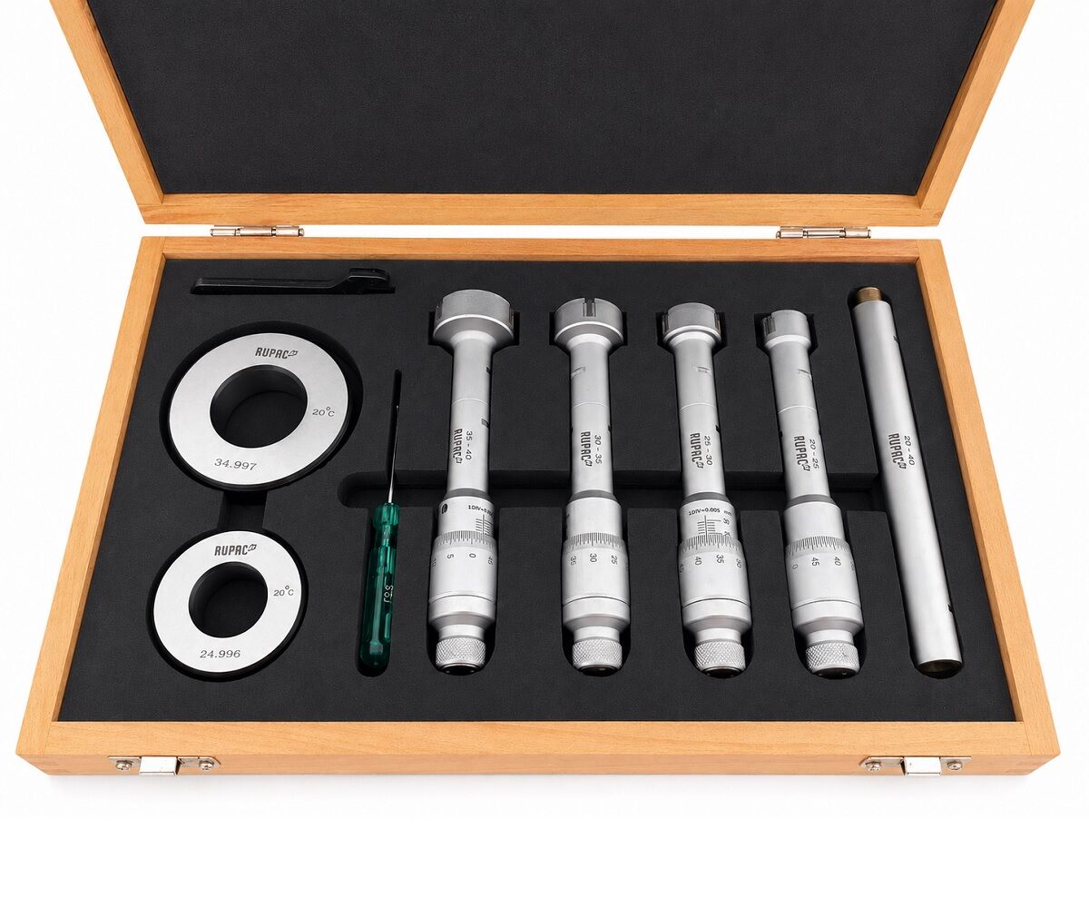 RUPAC 2503394 Set di micrometri per interni millesimali a 3 punte Serie MicroMet PLUS, campo di misura 20-40mm