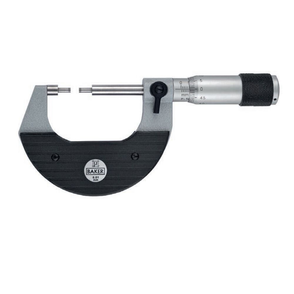 RUPAC 2555025 Bügelmessschraube mit verringerte Kontaktflächen, Serie MicroMet PLUS - Campo di misura 0-25mm