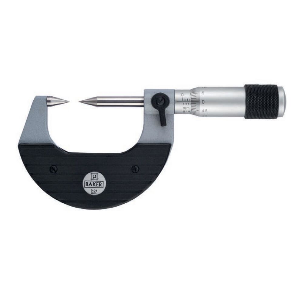 RUPAC 2556125 Micrometro centesimale con punte coniche, angolo 30°, Serie MicroMet PLUS - Campo di misura 0-25mm