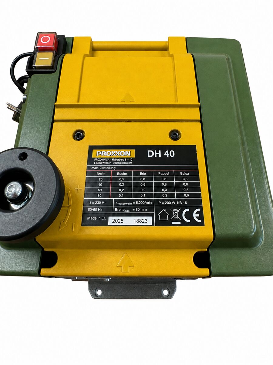 PROXXON 27040 Bench thicknesser DH 40 for soft and hard woods, 230 V, maximum planing capacity 40x80mm