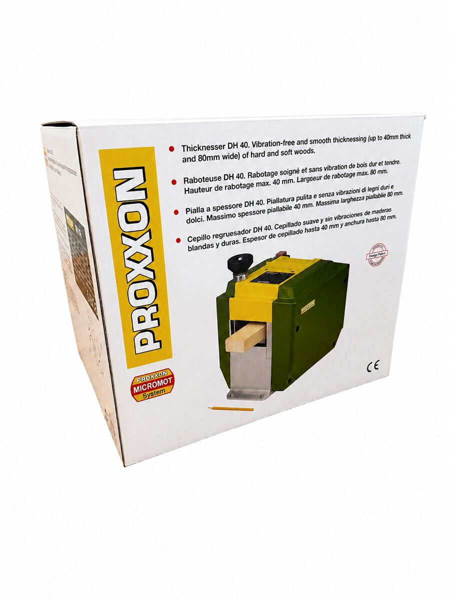 PROXXON 27040 Bench thicknesser DH 40 for soft and hard woods, 230 V, maximum planing capacity 40x80mm