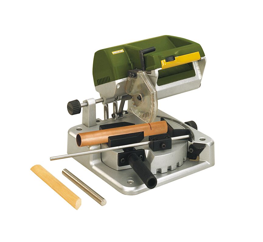 PROXXON 27160 Troncatrice da banco modello KGS 80 per metalli non ferrosi, plastica e legno, 230 V, base tonda girevole fino a 45° su ambo i lati