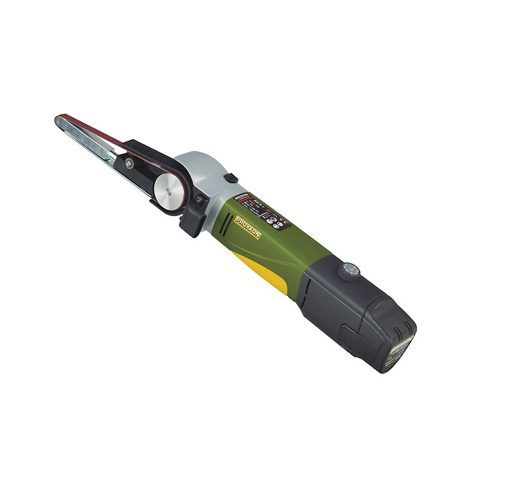 PROXXON 29810 Levigatrice a nastro a batteria, modello BS/A, per piccole aperture, rettifica di stampi e superfici, stondare, eseguire scanalature, rimuovere sbavature e collimare pezzi