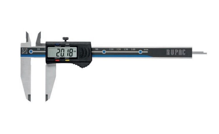 S2996159 RUPAC Calibro digitale speciale con becchi lunghi L=60mm, campo di misura 0-150mm, asta di profondità 3.8x1.4mm - grado di protezione IP40 Serie Digitronic
