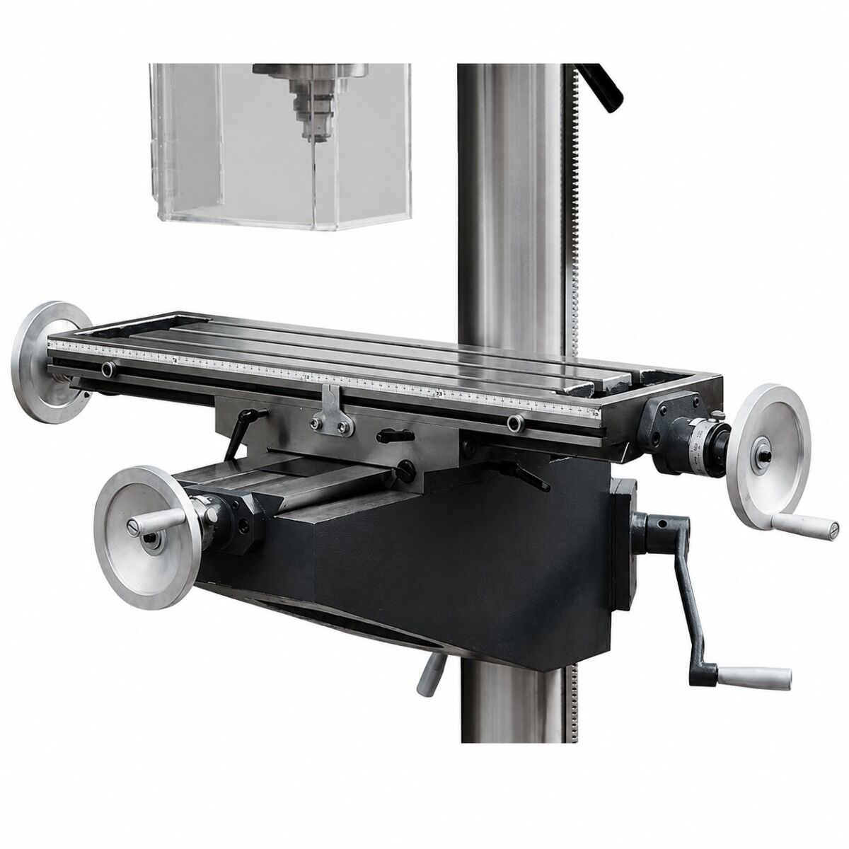 OPTIMUM 303452 Trapano a colonna a ingranaggi automatico con tavola a croce, modello DH 40CTP, 1.5 kW, trifase 400V, attacco CM4