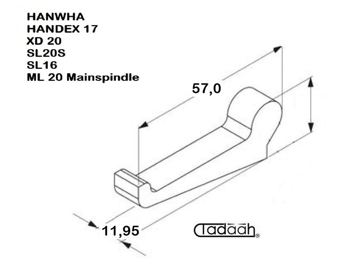 3170-M210-1060 Nasello per tornio HANWHA - HANDEX 17, XD 20, SL20S, SL 16, ML 20 - Mandrino principale/Contromandrino