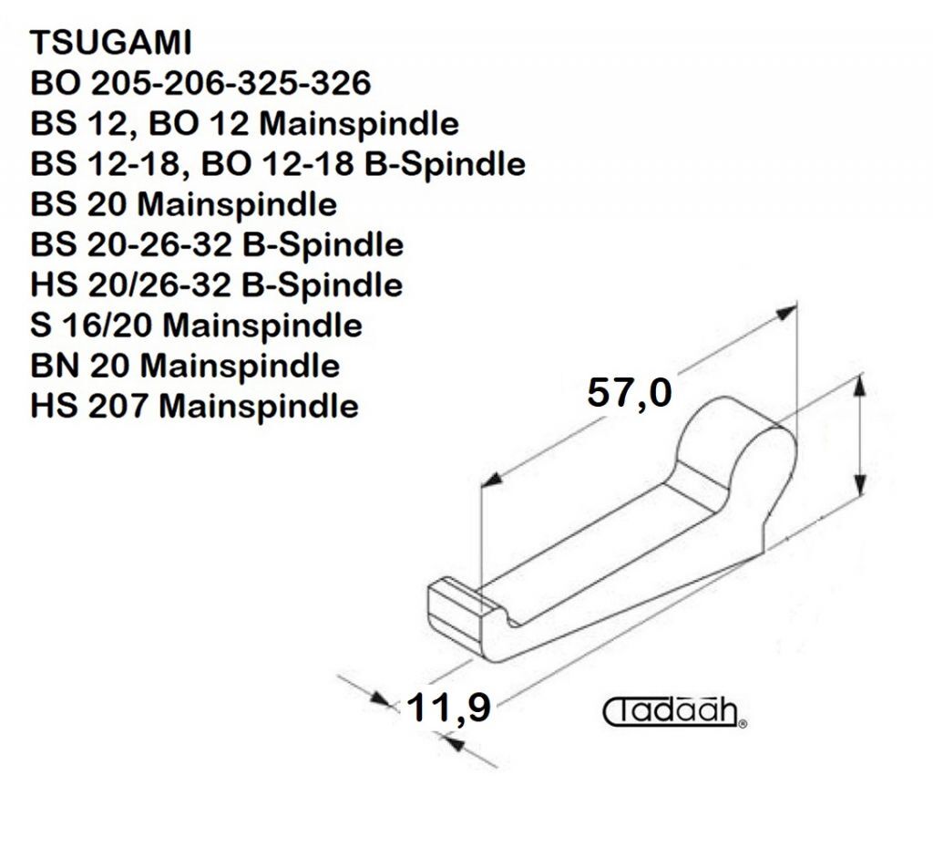 3192-M011-1080 Spannfinger passend für Einspindeldrehautomat TSUGAMI Hauptspindel, Gegenspindel