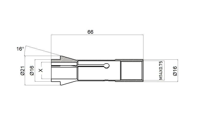 3263E - F16 830 Greifer Zange RUND für Abgreifspindel für Tornos AS14, SAS16