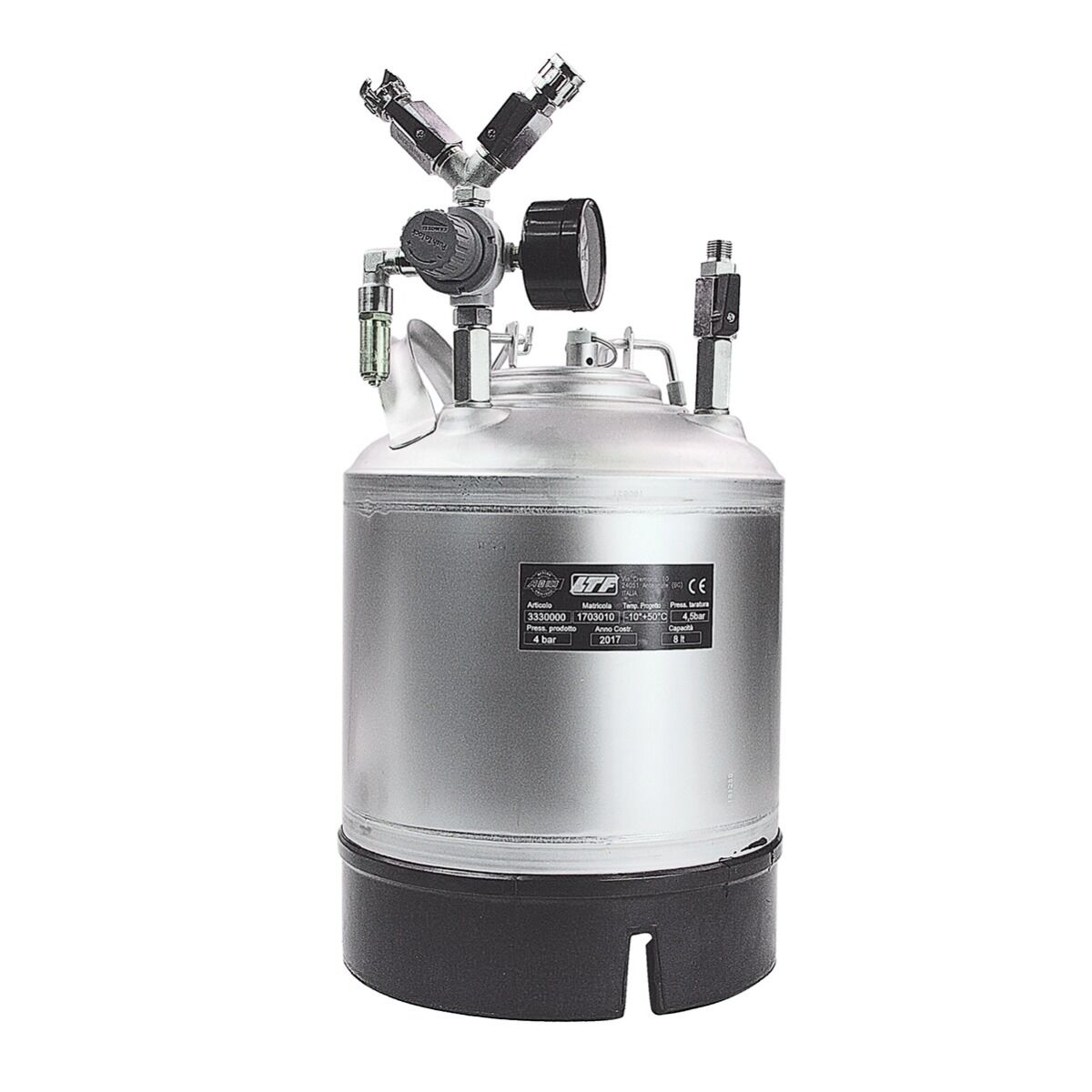 ASTURO 3330000 Stainless steel pressure tank 8 litres for painting, finishing and lacquering wooden artefacts