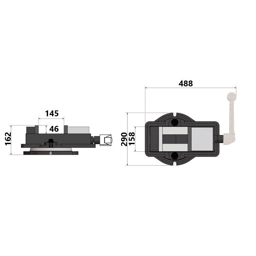OPTIMUM 3354183 Schraubstock Modell VMQ 150, bis zu -90° neigbar mit drehbarem Sockel um 360°
