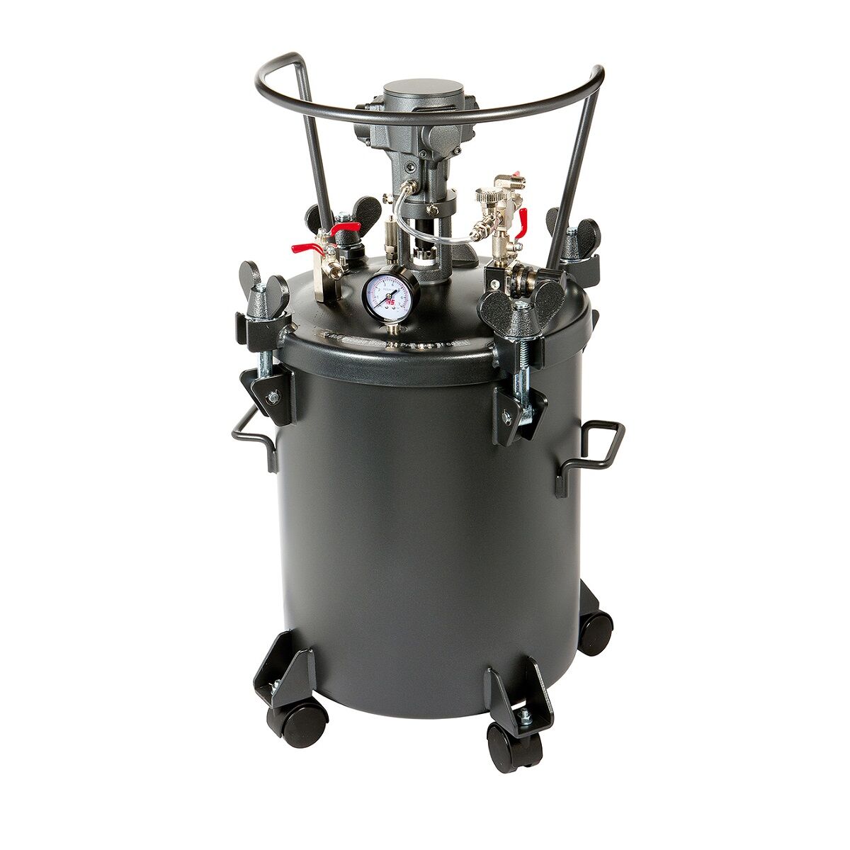 ASTURO 3372000R Serbatoio sottopressione capacità 20 Litri con ruote ed agitatore pneumatico, attacco 1 aerografo