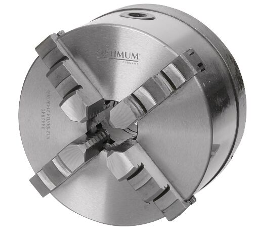 OPTIMUM 3442856 Camlock 4-Backen-Selbstzentrierfutter Ø315 mm, Guss mit zentrischer Spannung DIN ISO 702-2 Nr.8